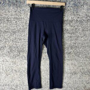 Lululemon Pants Womens 4 Navy Wunder Under Crop High Rise Leggings Yoga Luon